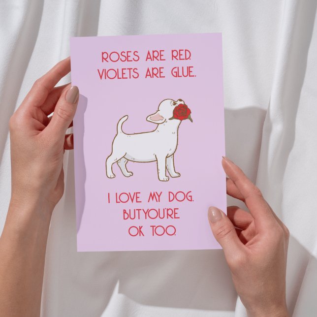Festiva Tarjeta divertida del Día de San Valentín - Diseño (Funny Valentine's Day Card - Love Dog Design | Perfect for Partner or Anniversary)