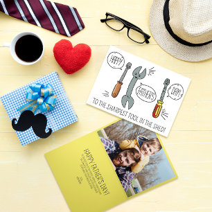 Festiva Tarjeta divertida del Día del Padre Foto Herramien