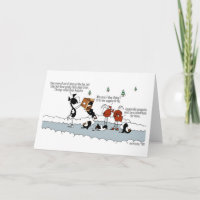 Tarjeta divertida del dibujo animado del invierno