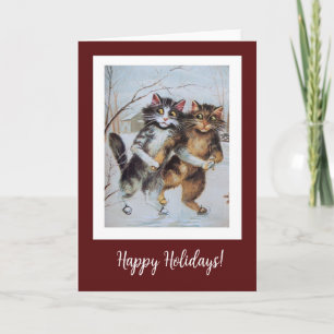 Festiva Tarjeta divertida para Navidades de los gatos de p
