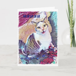Festiva Tarjeta divertida para Navidades gatos