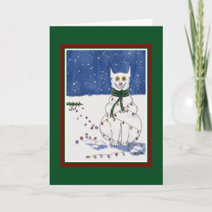 Festiva Tarjeta divertida para Navidades gatos