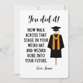 Festiva Tarjeta Divertida Personalizada de Graduación con 