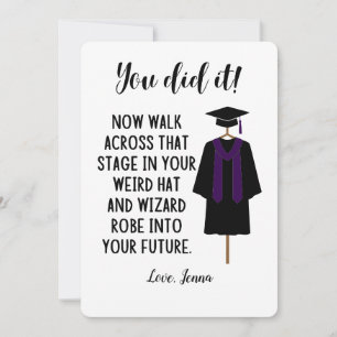 Festiva Tarjeta Divertida Personalizada de Graduación de T
