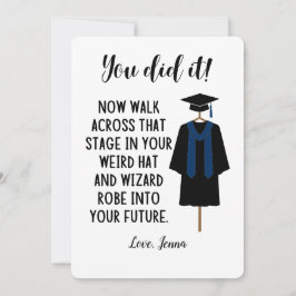 Festiva Tarjeta Divertida Personalizada de Graduación de T