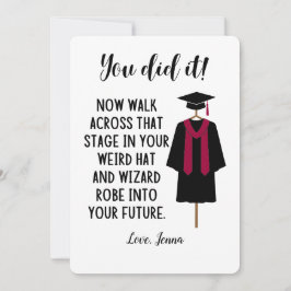 Festiva Tarjeta Divertida Personalizada de Graduación de T