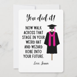 Festiva Tarjeta Divertida Personalizada de Graduación de T