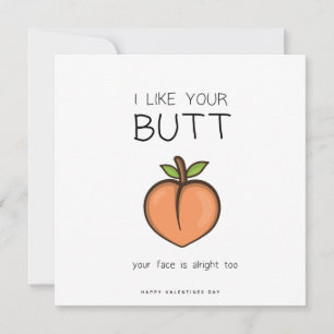Festiva Tarjeta divertida Romántica Butt - Tarjeta Día de 