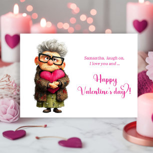 Festiva Tarjeta divertida y colorida de San Valentín para