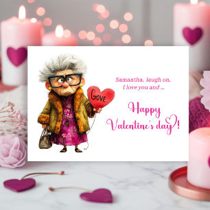 Festiva Tarjeta divertida y extravagante de San Valentín p