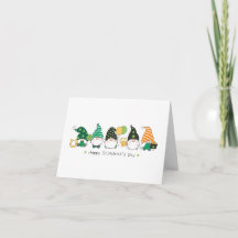 Tarjeta Doble del Día de San Patricio con Gnomo Ad