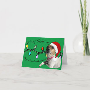 Festiva tarjeta doggo para navidades
