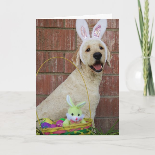 Festiva Tarjeta Dorada Doodle Easter (Anverso)