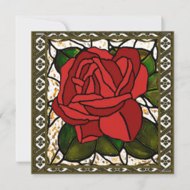 Festiva Tarjeta dorada roja de estilo Art Deco