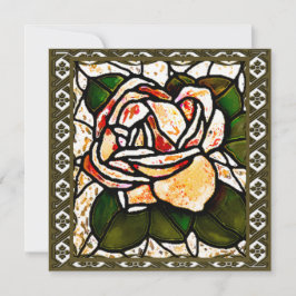 Festiva Tarjeta dorada Rosa Art Deco