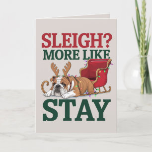Festiva Tarjeta EDITABLE Bulldog Funny Perro Navidades