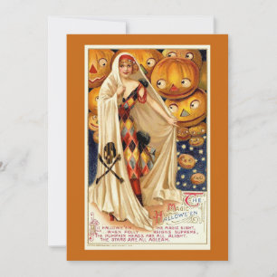 Festiva Tarjeta editable de Halloween vintage con humor