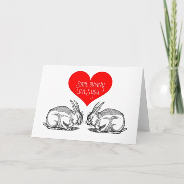 Festiva Tarjeta el día de San Valentín: "A algún conejito  (Anverso)