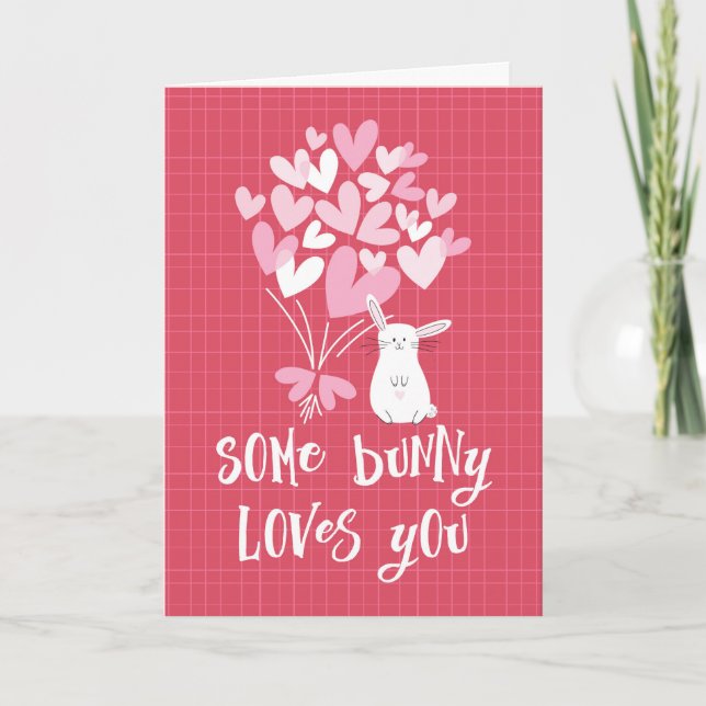 Festiva Tarjeta el día de San Valentín - A algunos conejit (Anverso)