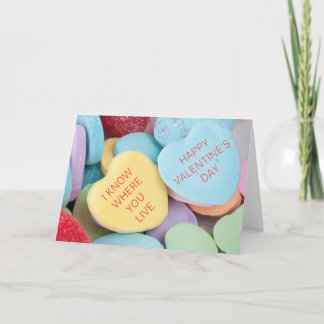 Festiva Tarjeta El día de San Valentín Candy Hearts Rechaz