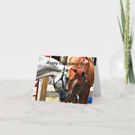 Festiva Tarjeta el día de San Valentín con caballos