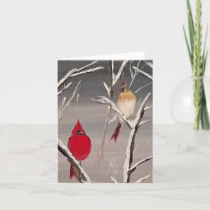 Festiva Tarjeta el día de San Valentín con cardenales