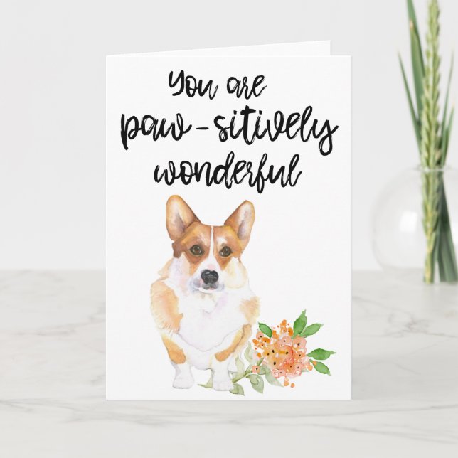 Festiva Tarjeta El día de San Valentín Corgi (Anverso)