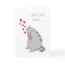 Tarjeta el día de San Valentín Cute Cat Textos Te 