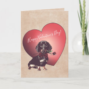 Festiva Tarjeta El día de San Valentín Dachshund