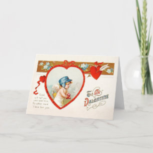 Festiva Tarjeta El día de San Valentín de amor cupido de V