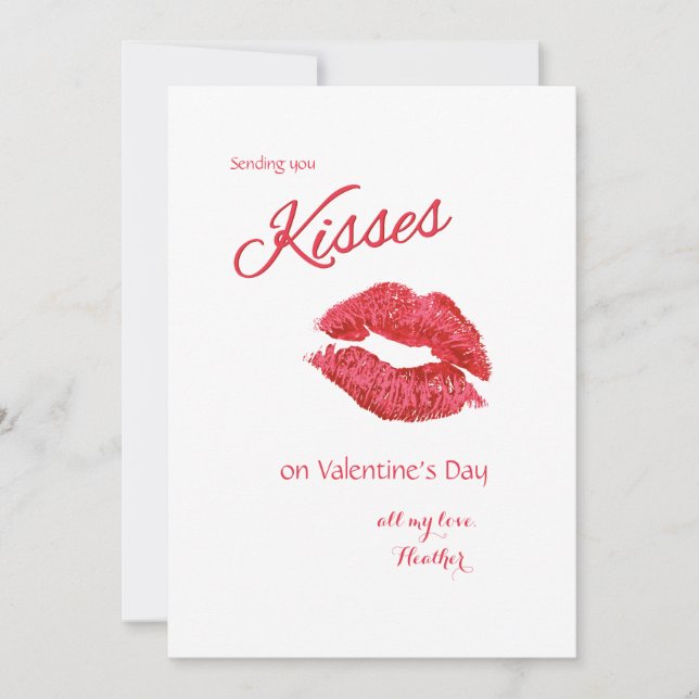 Festiva Tarjeta El día de San Valentín de Beso de lápiz la (Anverso)