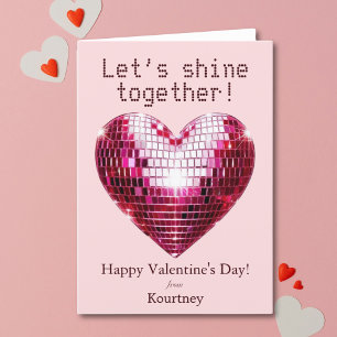 Festiva Tarjeta El día de San Valentín de corazón de disco