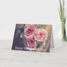 Festiva Tarjeta El día de San Valentín de corazón de rosas