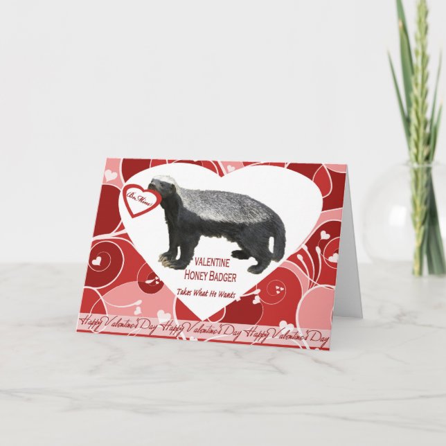Festiva Tarjeta El día de San Valentín de Honey Badger (Anverso)