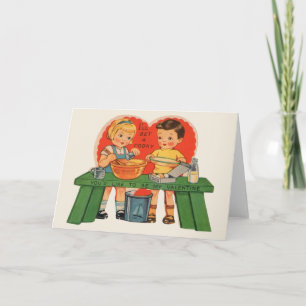 Festiva Tarjeta El día de San Valentín de hormigón de coci