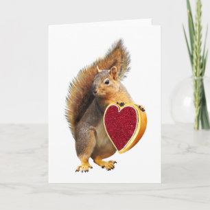 Festiva Tarjeta El día de San Valentín de la ardilla con u