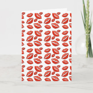 Festiva Tarjeta El día de San Valentín de los labios rojos