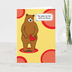 Festiva Tarjeta El día de San Valentín de oso caliente y d