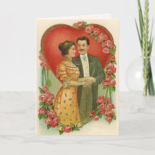 Festiva Tarjeta El día de San Valentín de pareja victorian