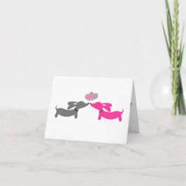 Festiva Tarjeta El día de San Valentín de perro de Dachshu