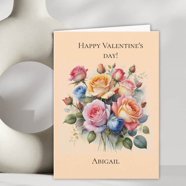 Festiva Tarjeta El día de San Valentín de ramo de rosa par (Subido por el creador)