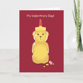 Festiva Tarjeta El día de San Valentín del oso de miel