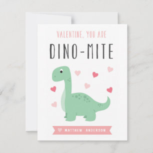 Festiva Tarjeta El día de San Valentín Dino-Mite