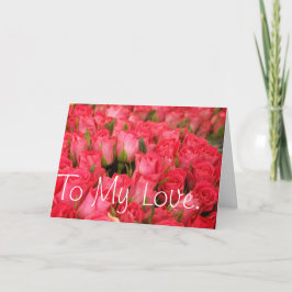 Festiva tarjeta el día de San Valentín floral de rosas