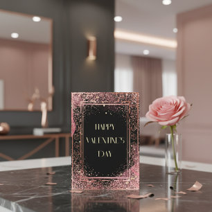 Festiva Tarjeta El día de San Valentín Floral Rosa Y Purpu