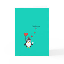 Tarjeta el día de San Valentín - Ilustracion pingü