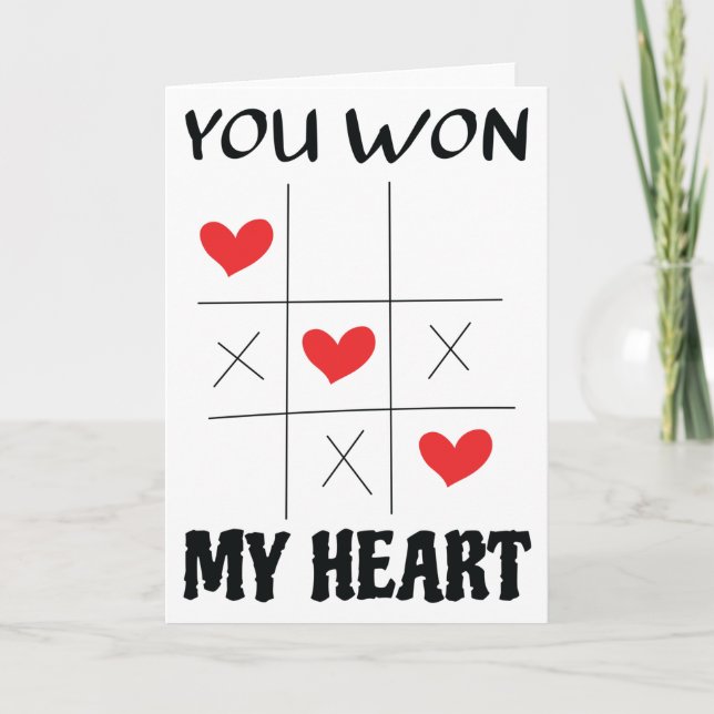 Festiva Tarjeta el día de San Valentín Para Él, Ganaste Mi (Anverso)