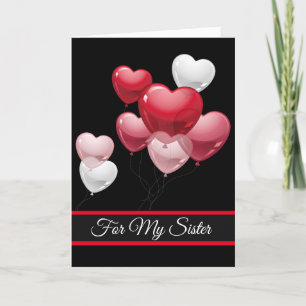 Festiva Tarjeta el día de San Valentín Para Mi Hermana