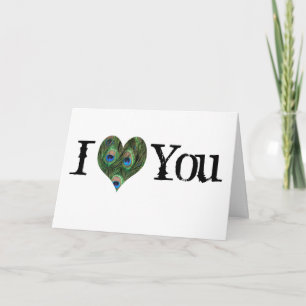 Festiva Tarjeta El día de San Valentín Peacock