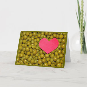 Festiva Tarjeta El día de San Valentín "Peas Be My Valenti